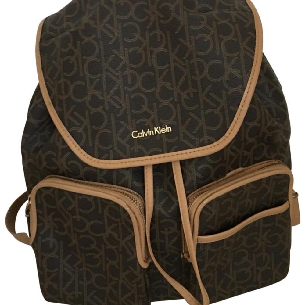 brown Calvin Klein backpack for $120,never used